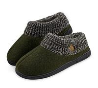 DUNLOP Pantofole Uomo Calde Ciabatte Invernali da Casa Chiuse Antiscivolo (45, Cachi, numeric_45)
