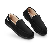 Dunlop Pantofole Uomo Ciabatte Invernali da Casa Calde Comode Antiscivolo Memory Foam (Nero, 43 EU)