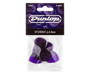 Dunlop Plettri Stubby Jazz, 3.0 mm, Pacco da 6 Pezzi
