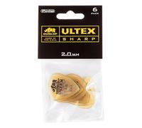 Dunlop Plettri Ultex, 2.0 mm, Affilata, Pacco da 6 Pezzi