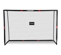 Dunlop Porta da calcio 300 x 200 x 120 cm - Porta da calcio per giardino bambini e adulti - Accessori per allenamento per interni ed esterni - plastica - nero/rosso