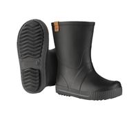 DUNLOP Puddle Jumper - Stivali da pioggia impermeabili per bambini e bambine - Leggeri in gomma, facili da indossare e togliere - Con dettagli riflettenti - Neri - Taglie 25-35