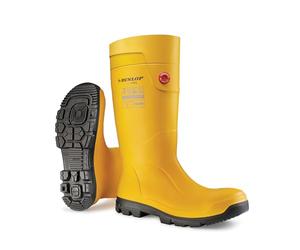 DUNLOP Purofort TerraPRO - Scarpe da Ginnastica da Lavoro Impermeabili, Unisex, con Isolamento Termico e Antiscivolo, con Puntale in Acciaio, per Uso Esterno e Industriale, Taglia 44, Giallo, 44 EU