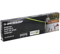 Dunlop Rete Sportiva 609 x 220 cm - Rete da pallavolo - Rete da Tennis - Rete Badminton - Set Completo con aste, Rete, ancoraggi a Terra e Corde di tensionamento - Versatile - Verde/Nero