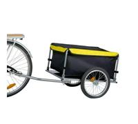 Dunlop Rimorchio Bici - Carrello per Bici per Oggetti per Bagagli Pieghevole - Carrello per Bicicletta con Catarifrangenti e Copertura Antipioggia Regolabile - Giallo