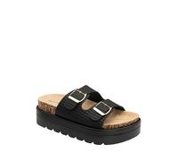 Dunlop Sandali sabot con zeppa e doppio cinturino Dunlop eu355 Nero