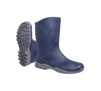 DUNLOP Stivali di gomma a mezza altezza a gamba corta più facili da indossare e togliere, ideali per una vestibilità più ampia del polpaccio, Blu, 38 EU