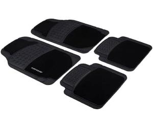 Dunlop Tappetini auto - 4 pezzi - 2 tappetini auto 65 x 41 cm - 2 tappetini auto 41 x 40 cm - adatto per ogni auto - PVC/poliestere - nero