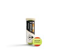 Dunlop Tennis Balls Stage 2 Orange - Palle da allenamento a bassa compressione certificate ITF per principianti (3 latte PET)