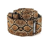 DUNLOP - Tracolla Jacquard King Cobra per Chitarra e Basso, Design a Raggio Piatto, Molla a Bassa Tensione, Colore Nero e Arancio (D6726)