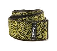 DUNLOP - Tracolla Jacquard Serpentine per Chitarra e Basso con Terminali in Vera Pelle, Regolabile fino a 165 cm, Motivo Verde/Oro (D6724)