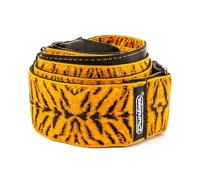 DUNLOP - Tracolla Jacquard Tyger Eye per Chitarra e Basso, Design a Raggio Piatto, Molla a Bassa Tensione, Colore Nero e Arancio (D6723)