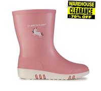 DUNLOP Mini Kids Stivali di gomma - 100% impermeabili, stivali da pioggia per bambini; ragazze e ragazzi - Rosa - Taglie 20-30