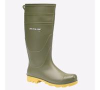 Dunlop Universale Uomo Durevole Protezione Stivali IN Gomma Wellington Verde
