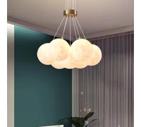 DUNMW Creativo Combinato LED Combinato 3D Luna Lampada da Soffitto a Sospensione Lampadario Luna Camera dei Bambini Plafoniera per Camera da Letto, Soggiorno, 42W, 3 Illuminazione