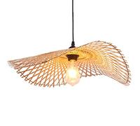 DUNMW Lampada a sospensione in bambù intrecciata a mano Lampadario a cappello semplice Lampada da soffitto Lampadario in bambù naturale per sala da pranzo, sala da tè, ristorante