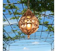 DUNMW Lampada a sospensione vintage Lampada da soffitto impermeabile per esterni Lampadario a sospensione in vetro in alluminio Illuminazione per portico, corridoio, villa, cortile, vigneto, E27