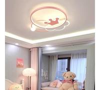 DUNMW Lampadario a soffitto a LED con corona rosa e nuvola, stile fantasy, per cameretta dei bambini Per cameretta delle bambine, cameretta dei bambini, dimmerazione continua, 38W
