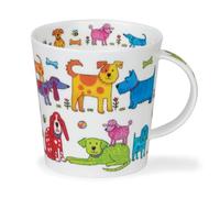 Dunoon Caingorm - Tazza in porcellana fine, 0,48 l, motivo: cani dell'equipaggio colorato
