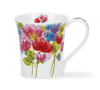 DUNOON Fine Bone China - Tazza Jura, 0,2 litri, motivo floreale, colore: rosa