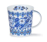 Dunoon Lomond Delft Blue Rose - Tazza in porcellana fine, con dettagli in oro 22 carati