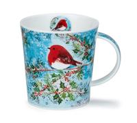 Dunoon Lomond - Tazza natalizia in porcellana fine con pettirosso innevato