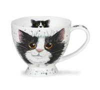 Dunoon Skye - Tazza in porcellana fine, 0,45 l, colore: Bianco/Nero