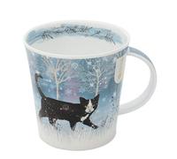 Dunoon - Tazza in porcellana fine, collezione Moonbeam Winter Wildlife, prodotta in Inghilterra (gatto)