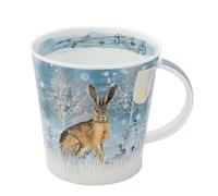 Dunoon - Tazza in porcellana fine, collezione Moonbeam Winter Wildlife, prodotta in Inghilterra (lepre)