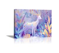 DunPei Animali Ritratto PosterDipinti Graffiti Cerf abstrait decorazione artistica da parete, decorazione moderna, poster artistico da appendere(Violetta)-30x45cm Incorniciato