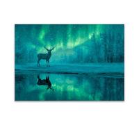 DunPei Animali Ritratto PosterDipinti Graffiti Cerf abstrait decorazione artistica da parete, decorazione moderna, poster artistico da appendere(Multicolore)-60x90cm Non incorniciato