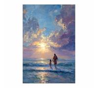 DunPei Art Murale Tela Pittura Gesù immagine, Gesù sul mare Home Decor Art Murale, Poster Nordico e Impressioni pure Sacre Murali Per Soggiorno Nessuna(viola108)-80x120cm Non incorniciato