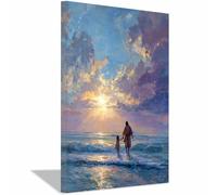 DunPei Art Murale Tela Pittura Gesù immagine, Gesù sul mare Home Decor Art Murale, Poster Nordico e Impressioni pure Sacre Murali Per Soggiorno Nessuna(viola108)-80x120cm Incorniciato