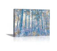 DunPei Poster con animali Cerfs de la forêt Decorazione Murale Camera da Letto Cucina Quadri Moderni Soggiorno Grafica Immagini Wall Art(blu)-80x120cm Incorniciato