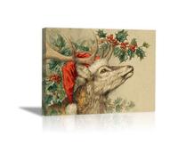 DunPei Poster con animali Tête de cerf Decorazione Murale Camera da Letto Cucina Quadri Moderni Soggiorno Grafica Immagini Wall Art(marrone)-30x45cm Incorniciato