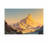 DunPei Quadri Moderni Soggiorno, Magnifiche montagne d'oro Quadro Stampe Su Tela, Decorazioni Camera da Letto Bagno Sala da Pranzo Cucina(dorato82)-70x100cm Non incorniciato