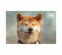 DunPei Quadri Vintage Arte Murale Su Tela Del Il cane con gli occhi chiusi in camere da letto salotti caffè negozi uffici(marrone)-70x100cm Non incorniciato