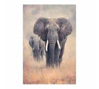 DunPei Quadro su Tela di Animali decorazione della casa Un elefante feroce decorazioni murali ideali per camera da letto bagno sala da pranzo (marrone)-30x45cm Non incorniciato