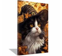 DunPei Quadro su Tela per Halloween zucca astratta Design come elegante decorazione d'interni per la casa moderna, loft o studio(Giallo174)-70x100cm Incorniciato