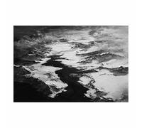 DunPei Stampa artistica da Scenario naturale Onde magnifiche per soggiorno, decorazione per casa, camera da letto, decorazione da Scenario naturale moderna(Bianco e nero196)-70x100cm Non incorniciato