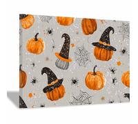 DunPei Tela Halloween per Pareti zucca carina Stampa con atmosfera misteriosa, perfetta per decorare il soggiorno, l'ingresso o l'ufficio a ottobre(Multicolore56)-70x100cm Incorniciato
