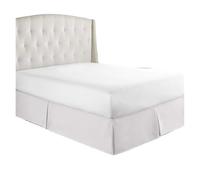 DUNSBY Mantovane Giroletto Gonna da Letto Plissettata su Misura con Tessuto Resistente - Altezza 35 cm (14 Pollici) (Senza Lenzuolo)(White,160x190x35 cm)