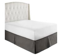 DUNSBY Mantovane Giroletto Gonna da Letto su Misura, Comoda e Morbida, con Pieghe, in Tessuto Antipiega e Anti-scolorimento - 15 Pollici di Altezza (Senza Piattaforma)(Dark Grey,120x 190x 35 cm)