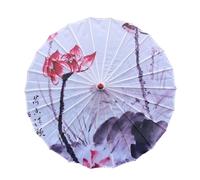 DUNSBY Ombrello Bianco da Sposa Ombrello di Carta oleata Dipinto a Mano, Parasole in bambù, Mini Ombrello Lusso, Decorazione Artistica da Viaggio, Foto, for la casa(White)