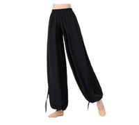 DUNSBY Pantalone Donna Elegante Pantaloni da Danza Moderna Donna, Pantaloni Lunghi con Elastico in Vita, Costumi Classici for la Pratica dello Yoga, Abbigliamento Casual Quotidiano(Gray,L)