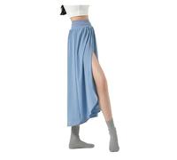 DUNSBY Pantalone Donna Elegante Pantaloni da Danza Moderna in Chiffon a Gamba Larga, Classici, Balletto, Pantaloni con Spacchi Laterali, Eleganti, Abbigliamento for la Pratica(Blue,L)