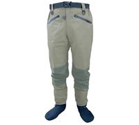 DUNSBY Waders Pesca Pantaloni da trampoliere Traspiranti Impermeabili a 4 Strati in Vita Stockingfoot Wader durevoli for Abbigliamento da Kayak da Pesca a Mosca(Light Green,L)