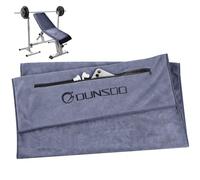 DUNSOO Asciugamano fitness I 120 x 50 cm I asciugamano sportivo in microfibra con tasca con cerniera per palestra e allenamento, asciugamano da palestra (grigio chiaro)