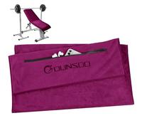 DUNSOO Asciugamano fitness I 120 x 50 cm I asciugamano sportivo in microfibra con tasca con cerniera per palestra e allenamento, asciugamano da palestra (rosso vinaccia)