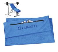DUNSOO Asciugamano fitness I 120 x 50 cm I asciugamano sportivo in microfibra con tasca con cerniera per palestra e allenamento, asciugamano da palestra (blu medio)